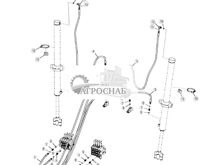 Шланги системы поглощения ударов ножа (стандартные органы управления) - ST3712 734.jpg